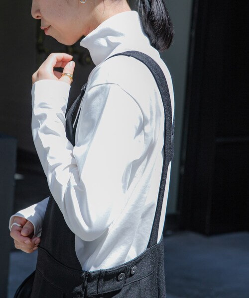 FORK&SPOON（フォークアンドスプーン）の「FORK&SPOON タートルネックカットソー（トップス・レディース・OFF/BLACK・1）」の3枚目の写真