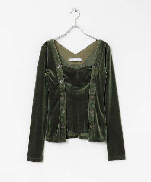 トップス Stomacher Velour Top Yohei Ohno YOHEI OHNO Stomacher Velour Top - VONDOT｜レディースセレクト