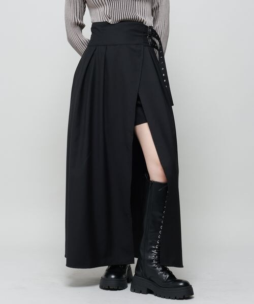 PAGEBOY(ページボーイ)の「ドッキングラップスカート(スカート・レディース・ブラック09/グレー13/チャコールグレー18・F)」の11枚目の写真