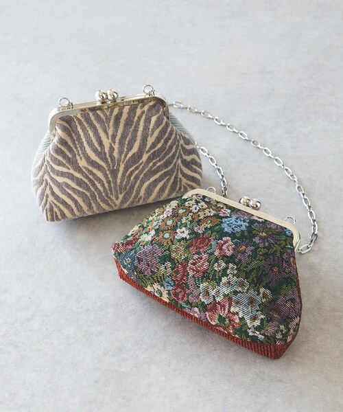 un dix cors（アンディコール）の「《予約》CASSELINI/ジャガード口金バッグ（ショルダーバッグ・レディース・オレンジ/シルバー・F）」の2枚目の写真