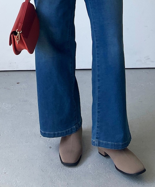 un dix cors(アンディコール)の「《予約》CONTROL FREAK/ニットショートブーツ(ブーツ・レディース・ベージュ/ブラック・S/M/L)」の1枚目の写真