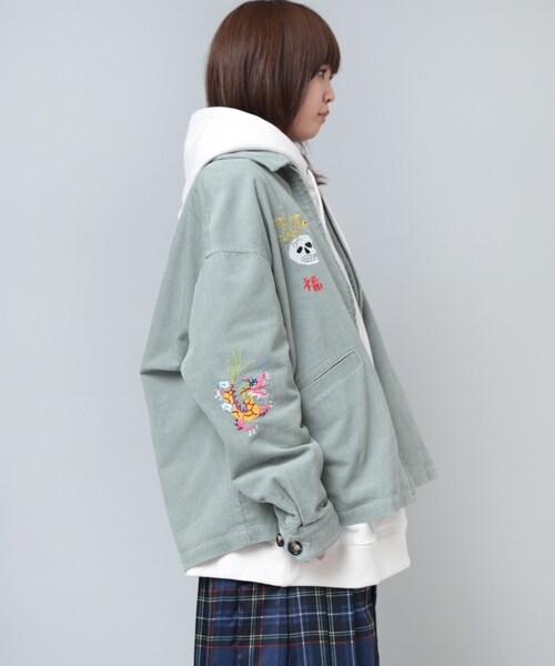 RNA(アールエヌエー)の「早トク10倍【10月中旬納期】J2088 コーデュロイベトジャン(ジャケット/アウター・レディース・チャコール/メントールグリーン/ラベンダー)」の15枚目の写真