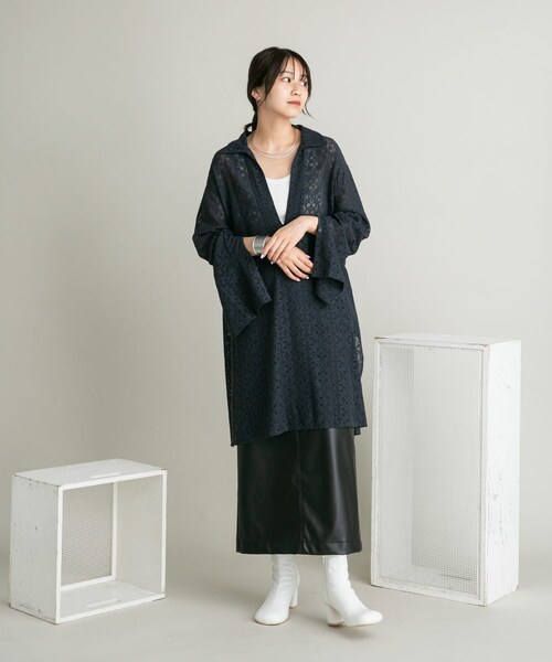 KBF(ケイビーエフ)の「フェイクレザーハイウエストタイトスカート(スカート・レディース・BLACK/BROWN・36/38)」の7枚目の写真