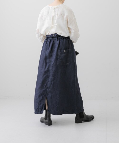 Vlas Blomme(ヴラスブラム)の「Vlas Blomme KL Denim スカート(スカート・レディース・Navy・FREE)」の4枚目の写真