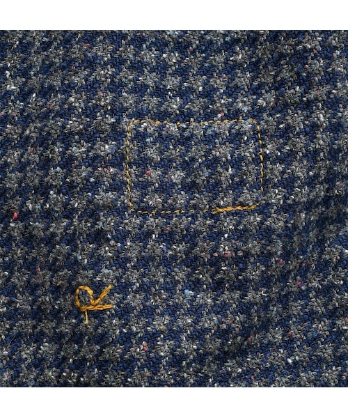 45R インディゴコットンツイードのフリンジジャケット インディゴ