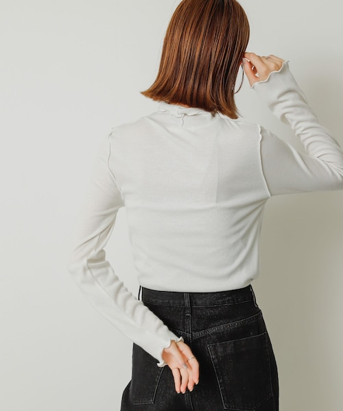 SENSE OF PLACE by URBAN RESEARCH（センスオブプレイスバイアーバンリサーチ）の「メローハイネックトップ（トップス・レディース・OFF WHITE/CHARCOAL/BLACK/ORANGE・one）」の8枚目の写真