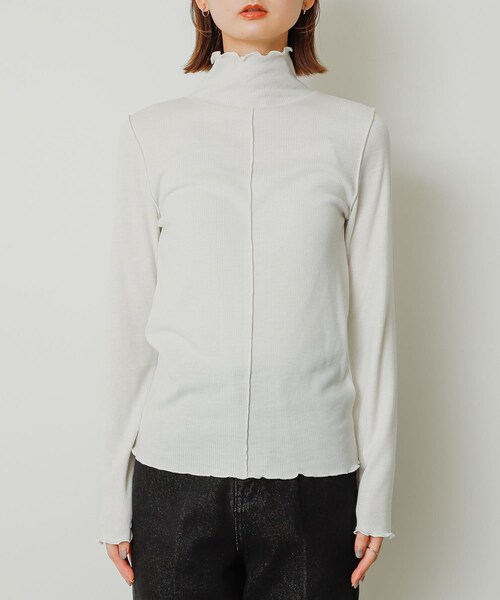 SENSE OF PLACE by URBAN RESEARCH（センスオブプレイスバイアーバンリサーチ）の「メローハイネックトップ（トップス・レディース・OFF WHITE/CHARCOAL/BLACK/ORANGE・one）」の9枚目の写真