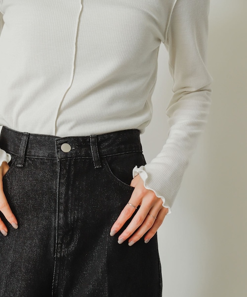 SENSE OF PLACE by URBAN RESEARCH（センスオブプレイスバイアーバンリサーチ）の「メローハイネックトップ（トップス・レディース・OFF WHITE/CHARCOAL/BLACK/ORANGE・one）」の5枚目の写真