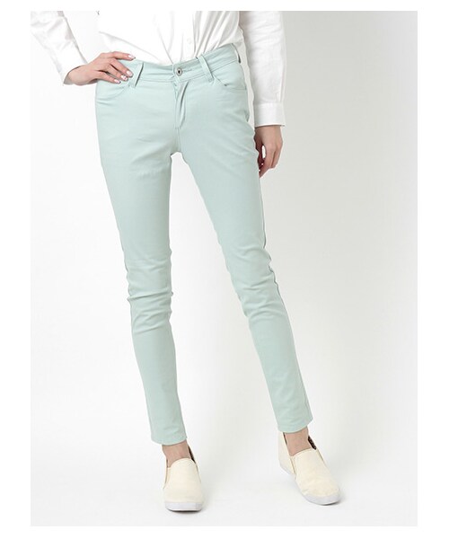 E hyphen world gallery（イーハイフンワールドギャラリー）の「ムジカラースキニーパンツ（パンツ・レディース・オフホワイト/ブラック/イエロー/ライトグリーン/ネイビー・S/M/L）」の3枚目の写真