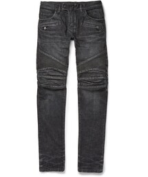 BALMAIN | Balmain Regular-Fit Washed-Denim Biker Jeans(デニムパンツ)