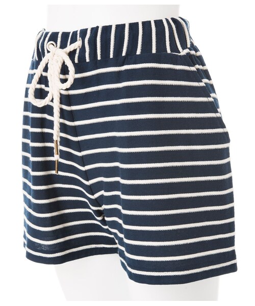 PEACH JOHN（ピーチジョン）の「ＰＪ／ボーダーロープショートパンツ（パンツ・レディース・オフホワイト/ネイビー/ベージュ/アッシュピンク/アッシュミント/ベリーレッド・S/M/M/L/L/LL）」の4枚目の写真