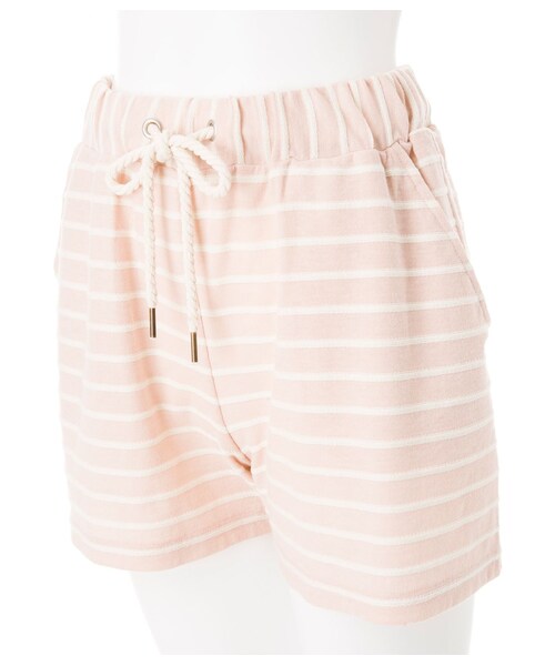 PEACH JOHN（ピーチジョン）の「ＰＪ／ボーダーロープショートパンツ（パンツ・レディース・オフホワイト/ネイビー/ベージュ/アッシュピンク/アッシュミント/ベリーレッド・S/M/M/L/L/LL）」の5枚目の写真