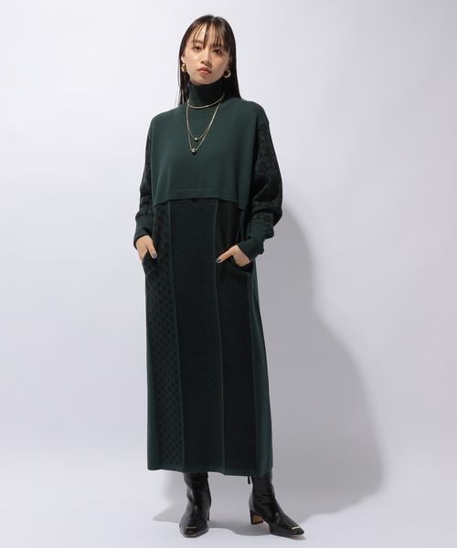 ブロックパターンニットワンピース(HARE) HARE（ハレ）の「ブロックパターンニットワンピース（）」 - WEAR