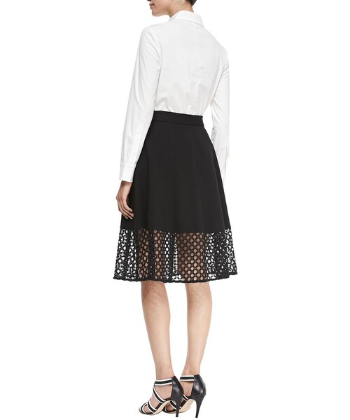 Lela Rose  （レラローズ）の「Lela Rose Lace-Hem Skirt（スカート・レディース・BLACK・4/6/10/16/14/0/2/12/8）」の2枚目の写真