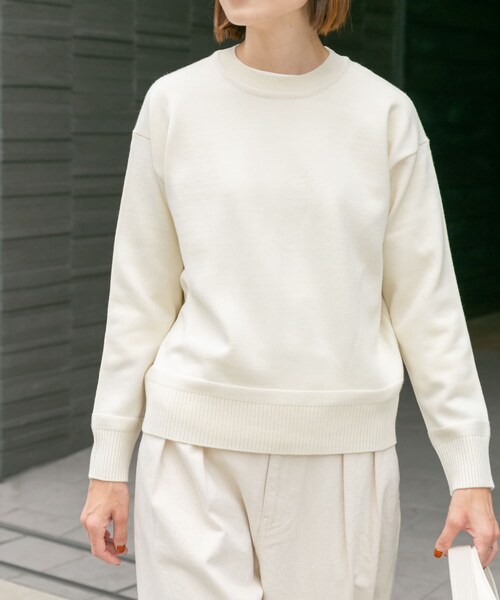 FORK&SPOON（フォークアンドスプーン）の「『洗濯可』FORK&SPOON ウーステッドヤーンクルーネックニット（トップス・レディース・IVORY/RED/BLKxIVO/DARKBLUE・1）」の13枚目の写真