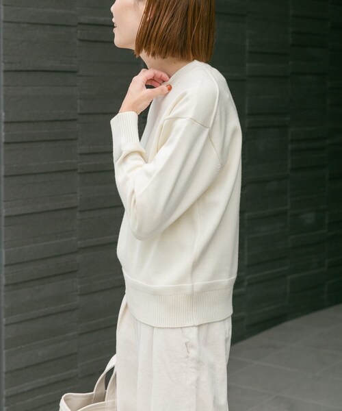 FORK&SPOON（フォークアンドスプーン）の「『洗濯可』FORK&SPOON ウーステッドヤーンクルーネックニット（トップス・レディース・IVORY/RED/BLKxIVO/DARKBLUE・1）」の16枚目の写真