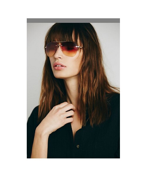 FREE PEOPLE（フリーピープル）の「Free People Queen of California Rimless Aviator（サングラス・レディース・Blue・One Size）」の2枚目の写真