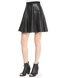 REBECCA TAYLOR | Rebecca Taylor Faux-Leather Flounce Skirt(スカート)