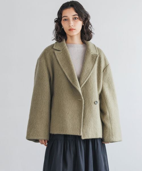 A part by（アパートバイ）の「ヘリンボーンモヘアコート/WEB先行予約