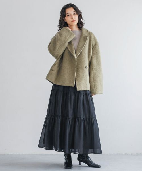 A part by（アパートバイ）の「ヘリンボーンモヘアコート/WEB先行予約