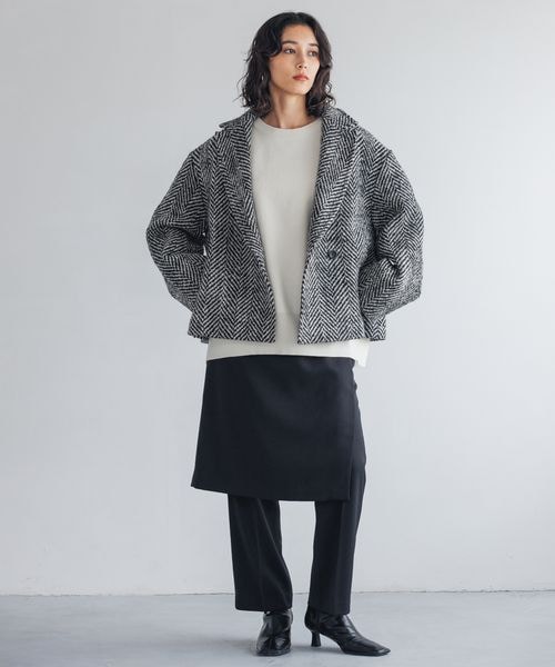 A part by（アパートバイ）の「ヘリンボーンモヘアコート/WEB先行予約