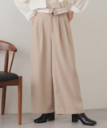 Kastane | 【サイズ展開あり】ウエスト折り返しスラックスパンツ(スラックス)