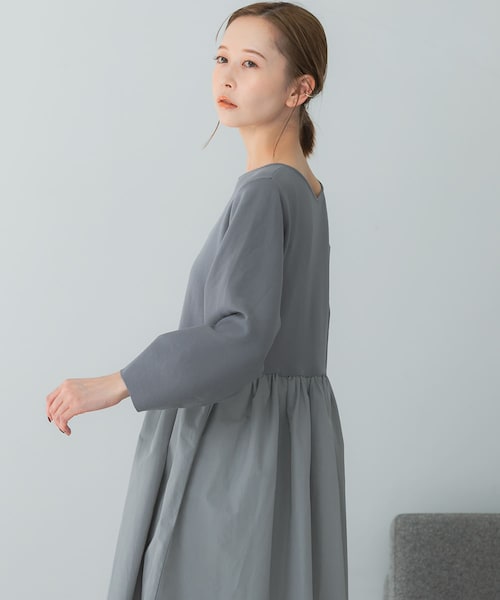 【美品】URBAN RESEARCH ROSSO ニットドッキングパフワンピース URBAN RESEARCH ROSSO WOMEN（アーバンリサーチ ロッソ）の