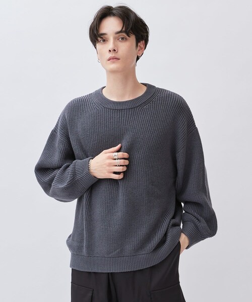 Lui's（ルイス）の「片畦バルーンクルーネックニット（ニット/セーター