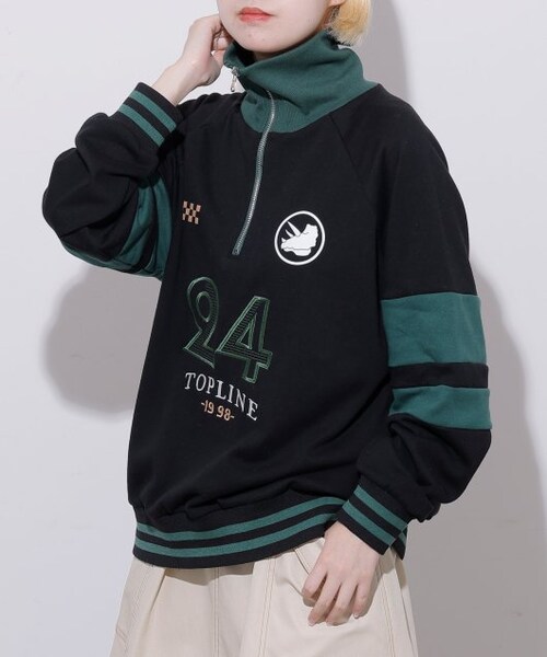 DOUBLE NAME（ダブルネーム）の「ラグランハーフZIPプルオーバー/ユニ