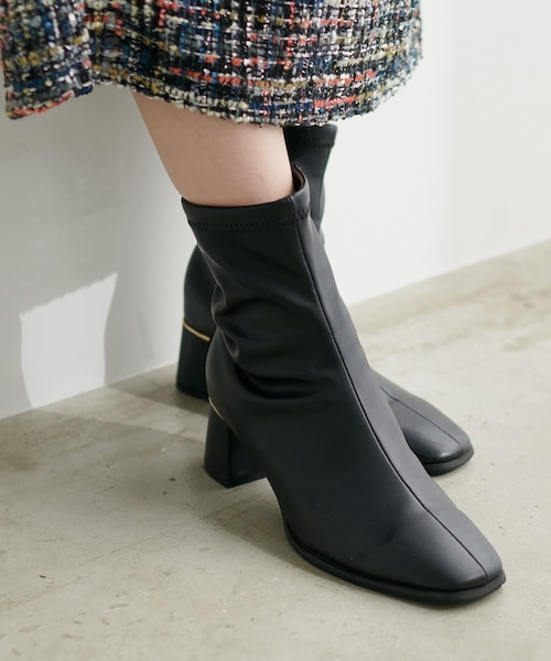 natural couture（ナチュラルクチュール）の「ヒール金具ストレッチブーツ（ブーツ・レディース・アイボリー/ブラウン/ブラック・M/L）」の2枚目の写真