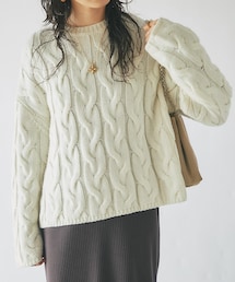 RIVE DROITE | 予約【シーズンムード溢れる一枚】ケーブル柄ルーズニット(ニット/セーター)