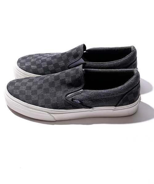 VANS（バンズ）の「CLASSICSLIPON WASHED CHECK（シューズ・メンズ・ブラック・8.0/9.0/10.0）」の6枚目の写真