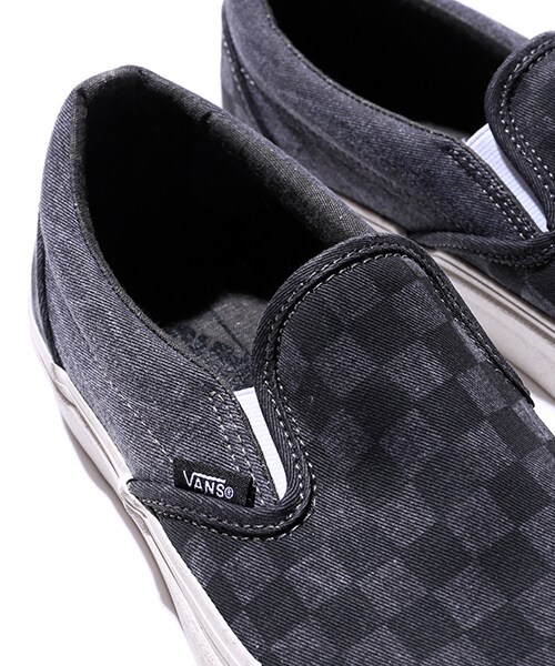 VANS（バンズ）の「CLASSICSLIPON WASHED CHECK（シューズ・メンズ・ブラック・8.0/9.0/10.0）」の4枚目の写真
