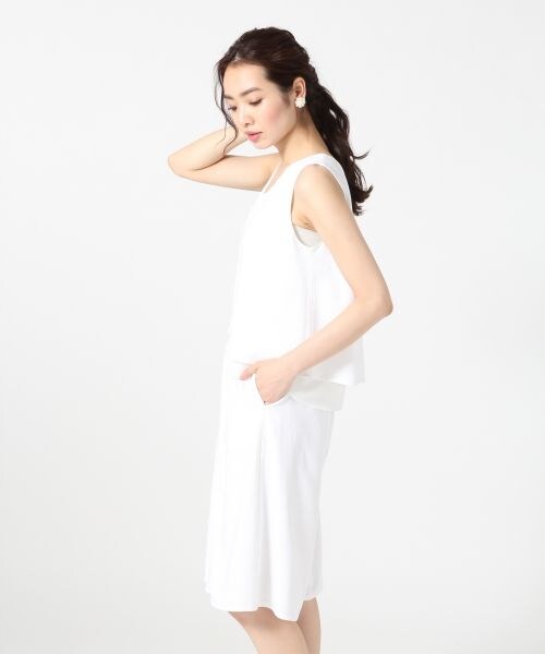 A part by(アパートバイ)の「【人気の3WAYセットアップ】Vネックノースリーブ*ガウチョセットアップ(パンツ・レディース・ホワイト/ベージュ/ネイビーブルー・M/L)」の5枚目の写真