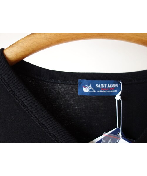 SAINT JAMES（セントジェームス）の「【ラスト1枚！】SAINTJAMES セントジェームス V-NECK COTTON CARDIGAN Vネックコットンカーディガン NOIR ブラック【正規取り扱い品】（カーディガン/ボレロ・メンズ・その他）」の10枚目の写真