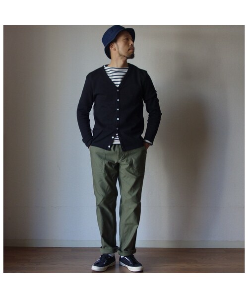 SAINT JAMES（セントジェームス）の「【ラスト1枚！】SAINTJAMES セントジェームス V-NECK COTTON CARDIGAN Vネックコットンカーディガン NOIR ブラック【正規取り扱い品】（カーディガン/ボレロ・メンズ・その他）」の4枚目の写真