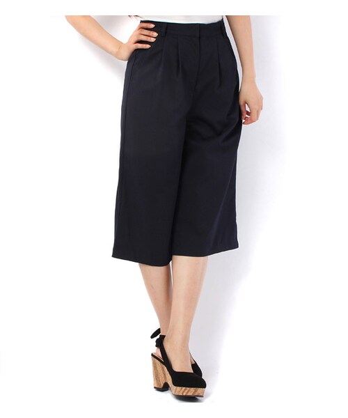 mysty woman(ミスティウーマン)の「タック入り膝下丈ワイドパンツ(その他・レディース・オフホワイト/グレー/ネイビー/ネイビー系・M)」の4枚目の写真