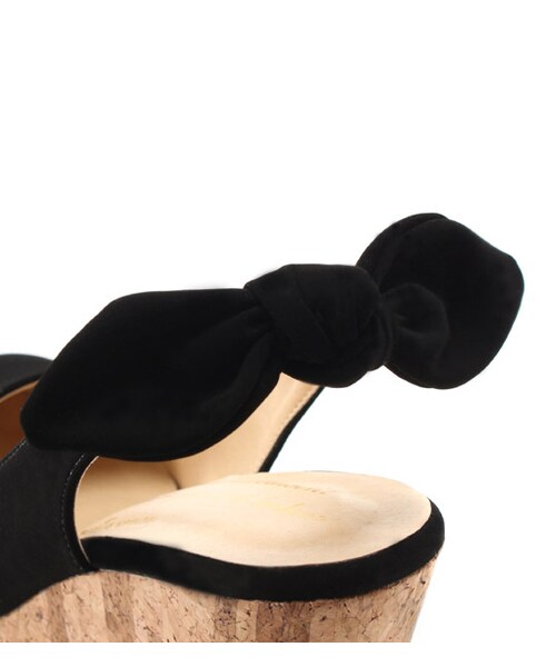 mysty woman（ミスティウーマン）の「コルクソールバックリボンパンプス（シューズ・レディース・アイボリー/レッド系/イエロー/ブラック・M/L）」の8枚目の写真