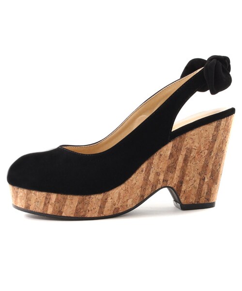 mysty woman（ミスティウーマン）の「コルクソールバックリボンパンプス（シューズ・レディース・アイボリー/レッド系/イエロー/ブラック・M/L）」の7枚目の写真