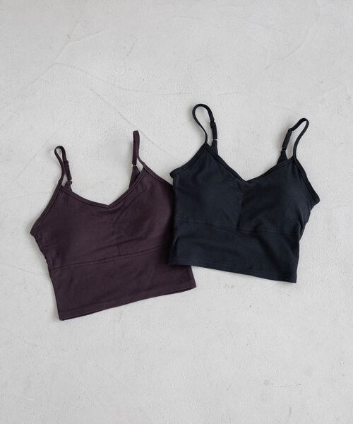 A part by（アパートバイ）の「cohan(コハン)スマイルコットンブラキャミ_カップ付き（アンダーウェア・レディース・ブラック 09/ダークブラウン 57・F）」の2枚目の写真