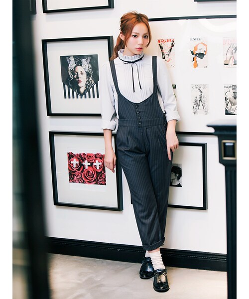 EATME（イートミー）の「グログランリボン付スタンドブラウス（トップス・レディース・アイボリー/ライトグレー/ブラック）」の6枚目の写真