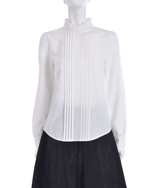 EATME（イートミー）の「グログランリボン付スタンドブラウス（トップス・レディース・アイボリー/ライトグレー/ブラック）」の15枚目の写真