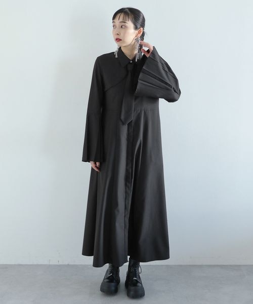 【HARE】ネクタイデザインワンピース・ブラック HARE（ハレ）の「ネクタイデザインワンピース（）」 - WEAR