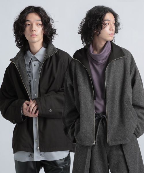 HARE(ハレ)の「リバーシブルオーバースタンドブルゾン(ジャケット/アウター・メンズ・ブラック09/ブラウン56・S/M)」の1枚目の写真