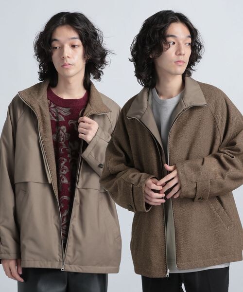 HARE(ハレ)の「リバーシブルオーバースタンドブルゾン(ジャケット/アウター・メンズ・ブラック09/ブラウン56・S/M)」の2枚目の写真