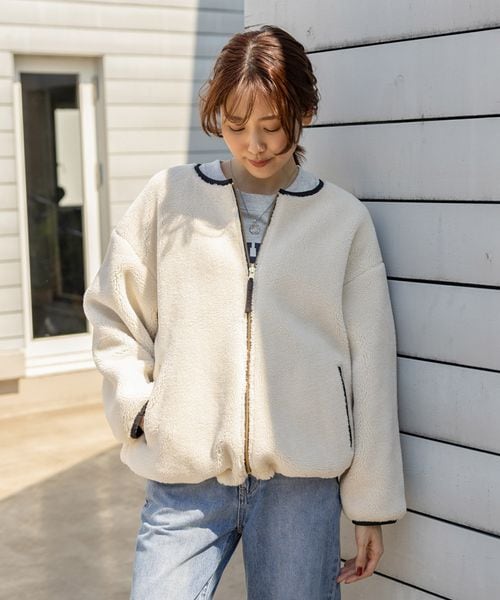 GLOBAL WORK（グローバルワーク）の「リバーシブルボアブルゾン 