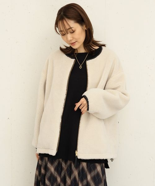 GLOBAL WORK（グローバルワーク）の「リバーシブルボアブルゾン 