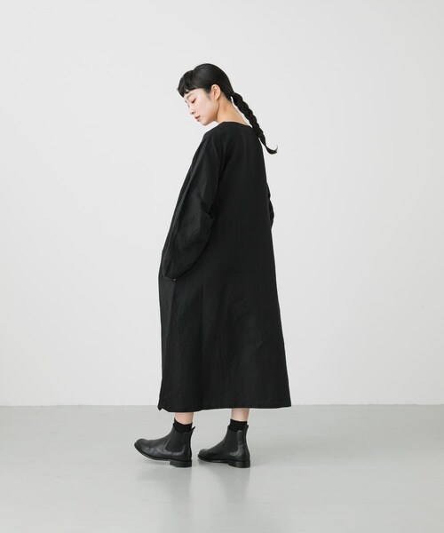 Vlas Blomme（ヴラスブラム）の「Vlas Blomme Cotton Linenラチネワンピース（ワンピース/ドレス・レディース・Black・FREE）」の8枚目の写真