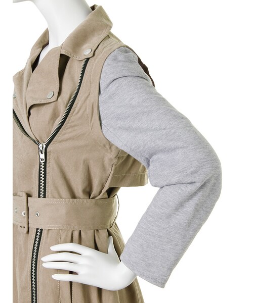 jouetie(ジュエティ)の「ライダーストレンチCT(ジャケット/アウター・レディース・ネイビー/ベージュ・M)」の8枚目の写真