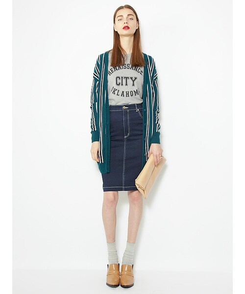 MURUA（ムルーア）の「【CASUAL】バックスリットデニムスカート（スカート・レディース・ブルー/インディゴ・1/2）」の3枚目の写真